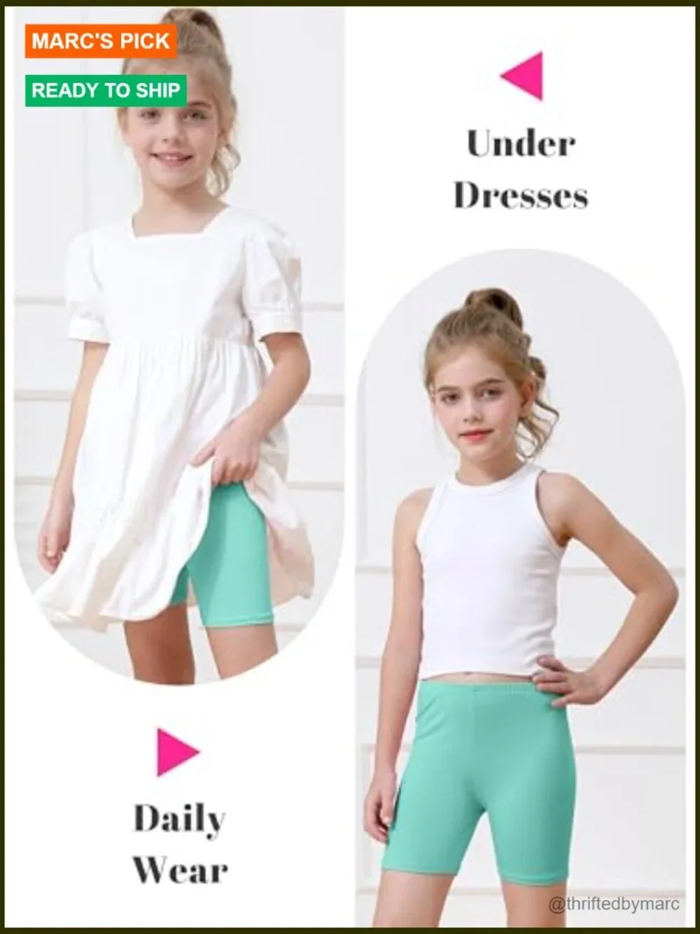 10 Pack Girls Bike Shorts Cartwheel Under Dress Dance Shorts Toddler Kids